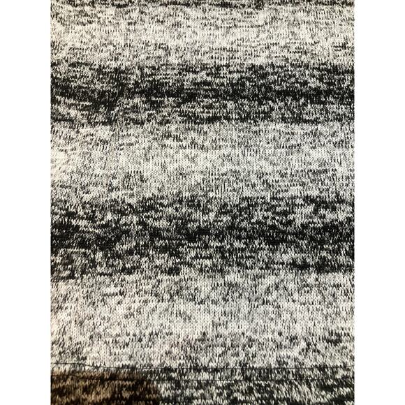 Lands' End 1/4 Zip Sherpa Black White Gray Ombre Stripe Pullover Sweater Size M - Picture 10 of 10